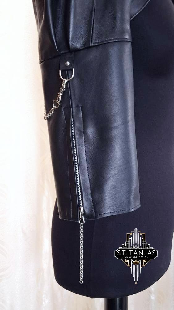 BLACK MOON leather bolero jacket