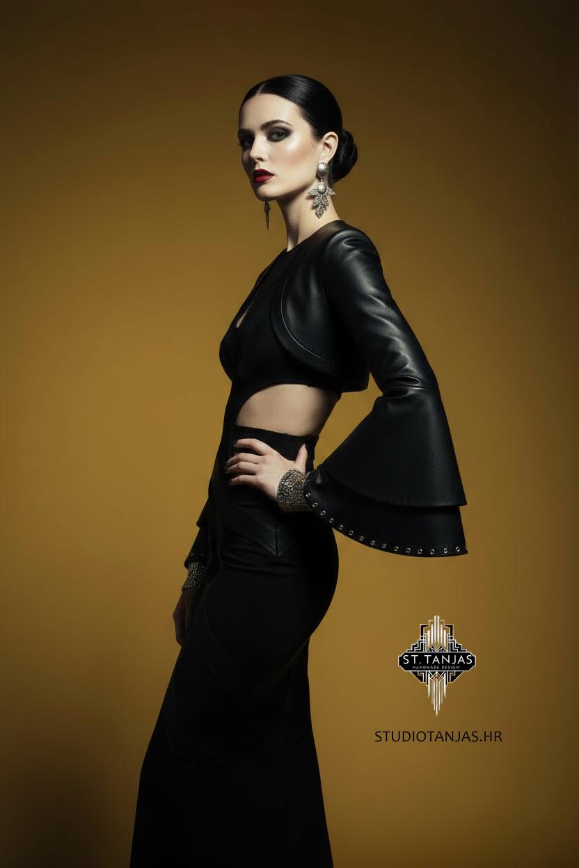 ASTRA NOIR leather bolero jacket