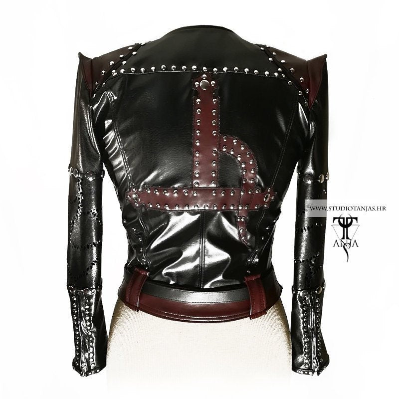 LEELEE Unique Leather Biker Jacket