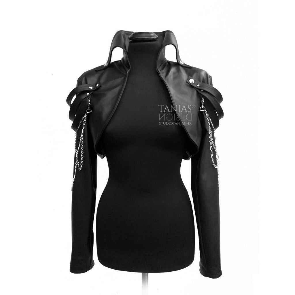 VANDA leather bolero jacket