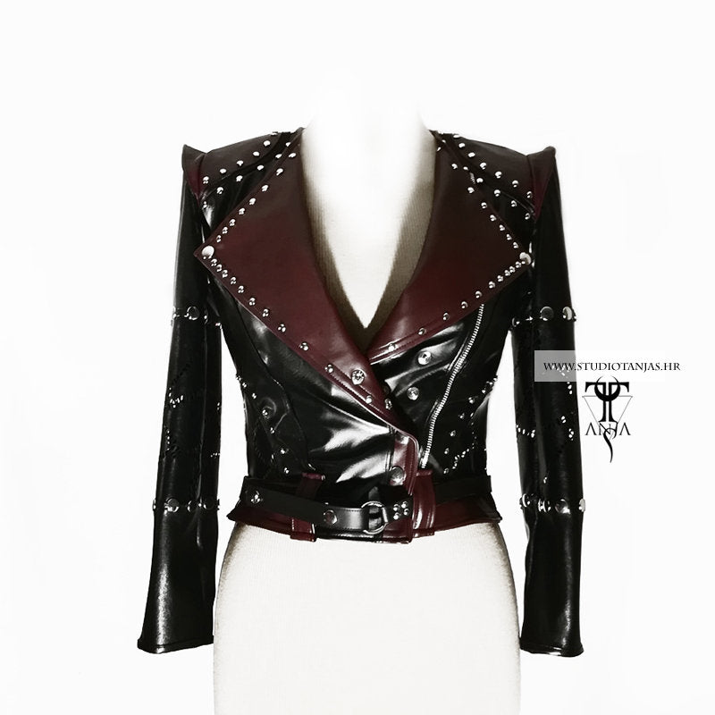 LEELEE Unique Leather Biker Jacket