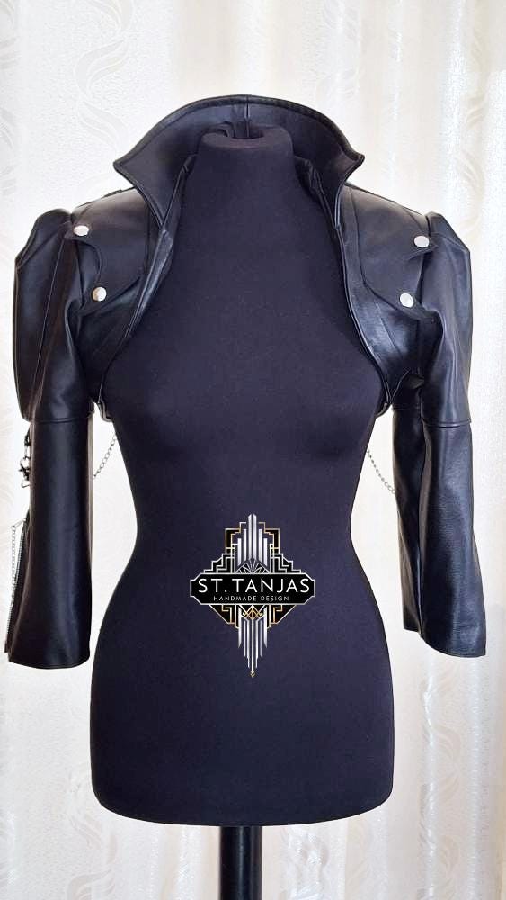 BLACK MOON leather bolero jacket