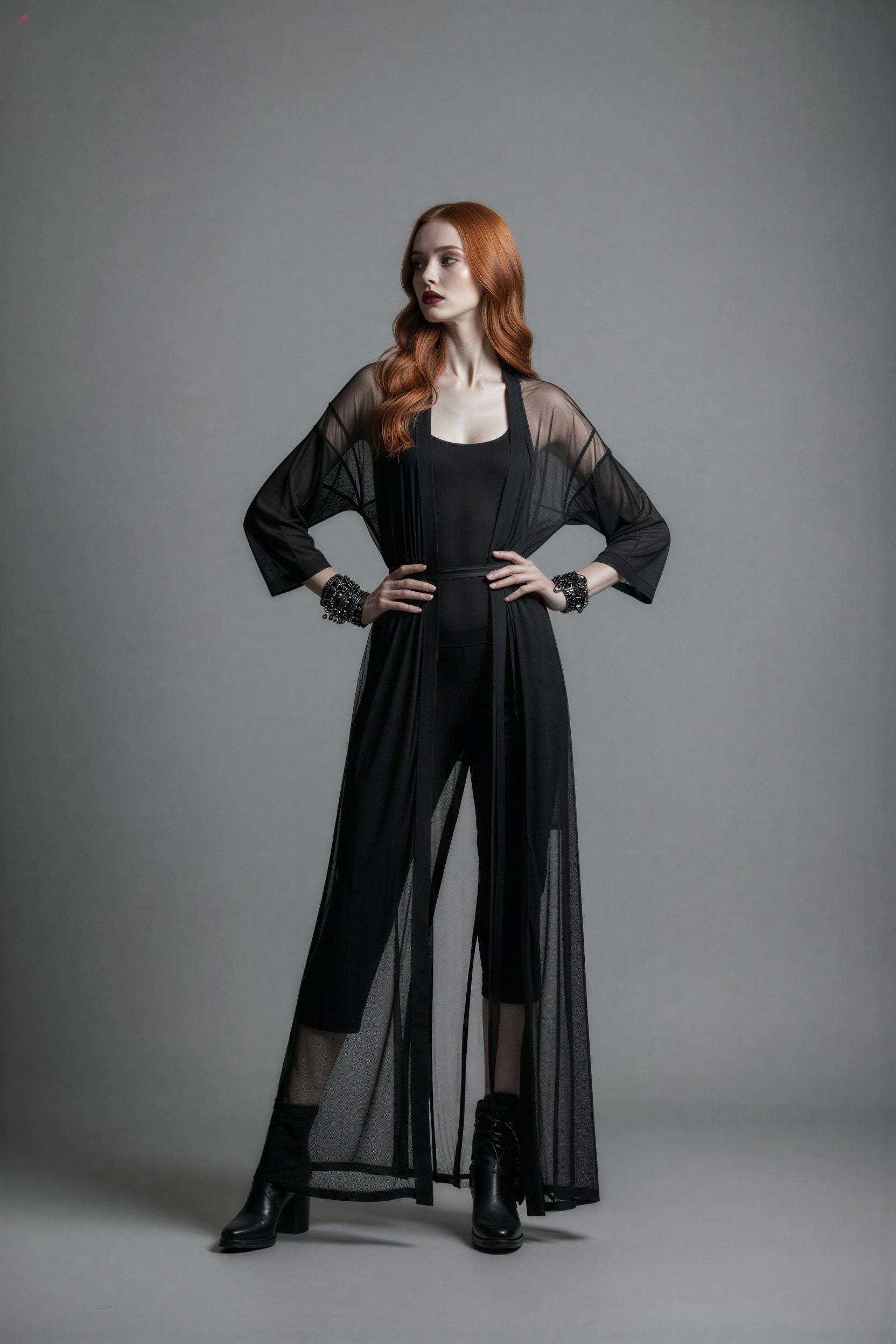 Neo Noir Kaftan Kimono with belt