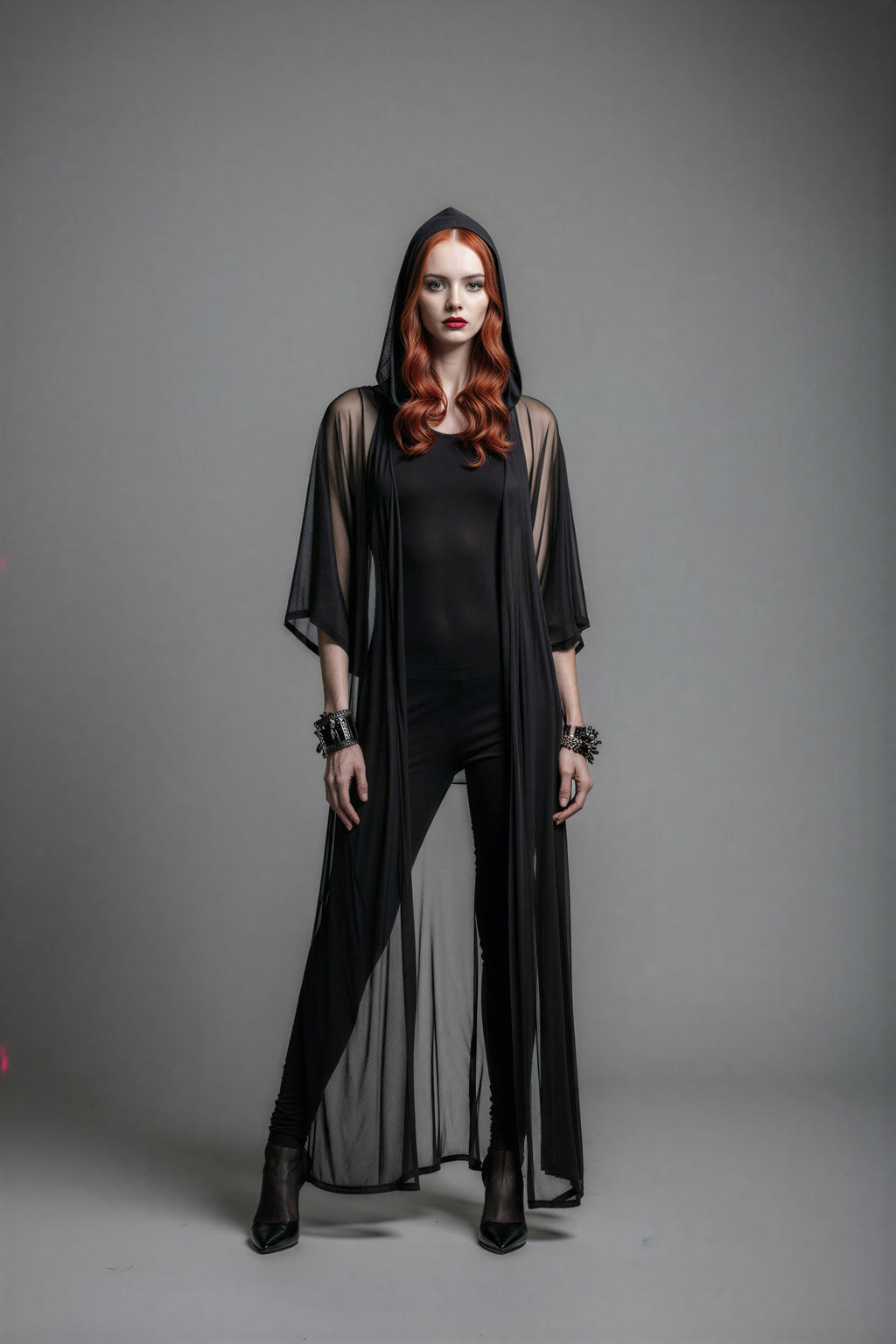 Neo Noir Hooded Duster