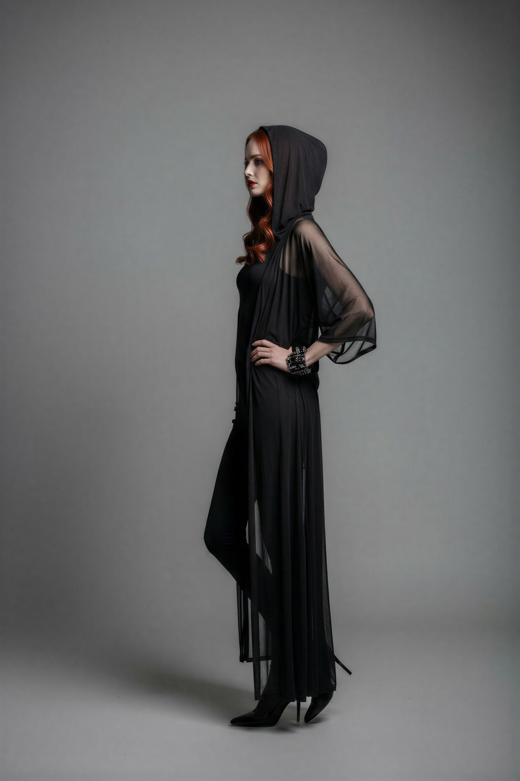 Neo Noir Hooded Duster