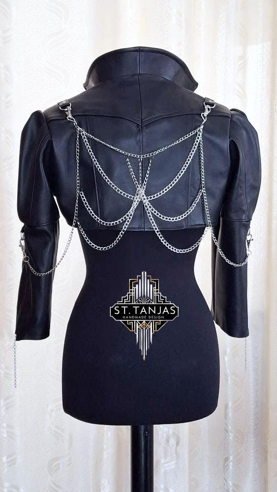 BLACK MOON leather bolero jacket